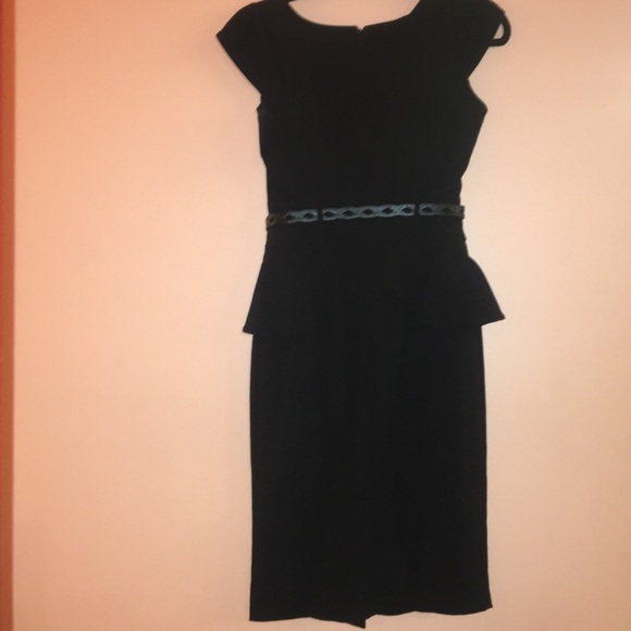 XOXO Black Peplum Dress with Belt - Picture 2 of 4
